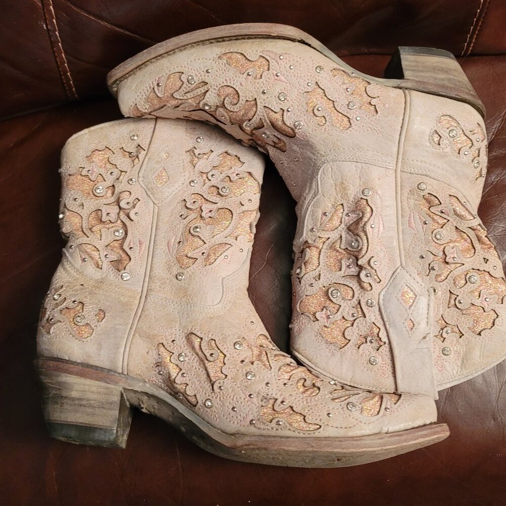 CORRAL LADIES HANDCRAFTED COWBOY BOOTS SIZE 7.5M (81811)